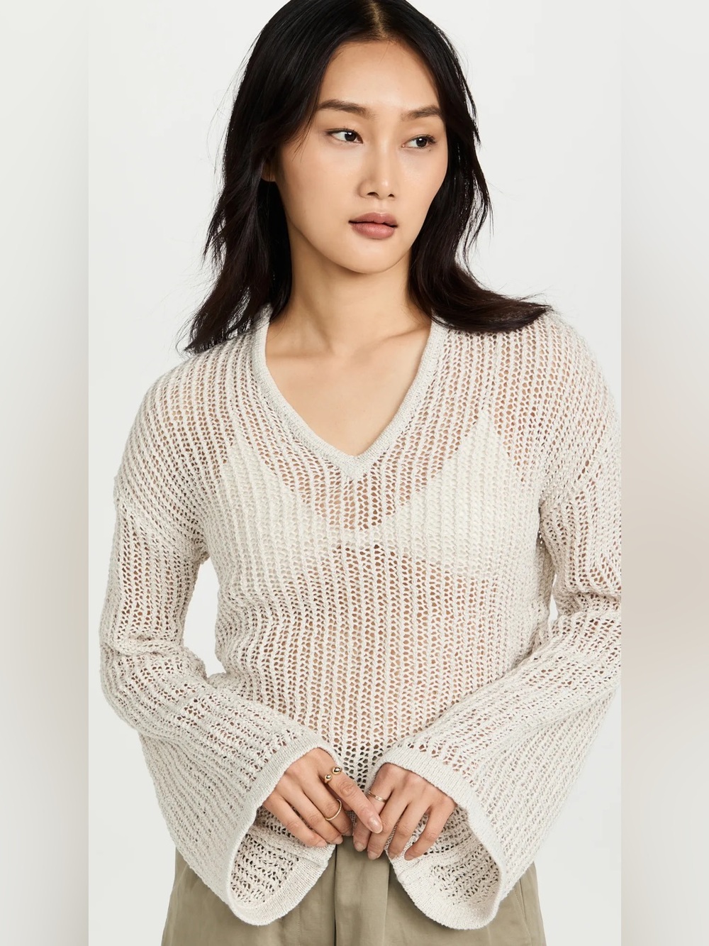 198  Cult Gaia Catherine knit sweater 228cad SZ M  PTP 21  L 25